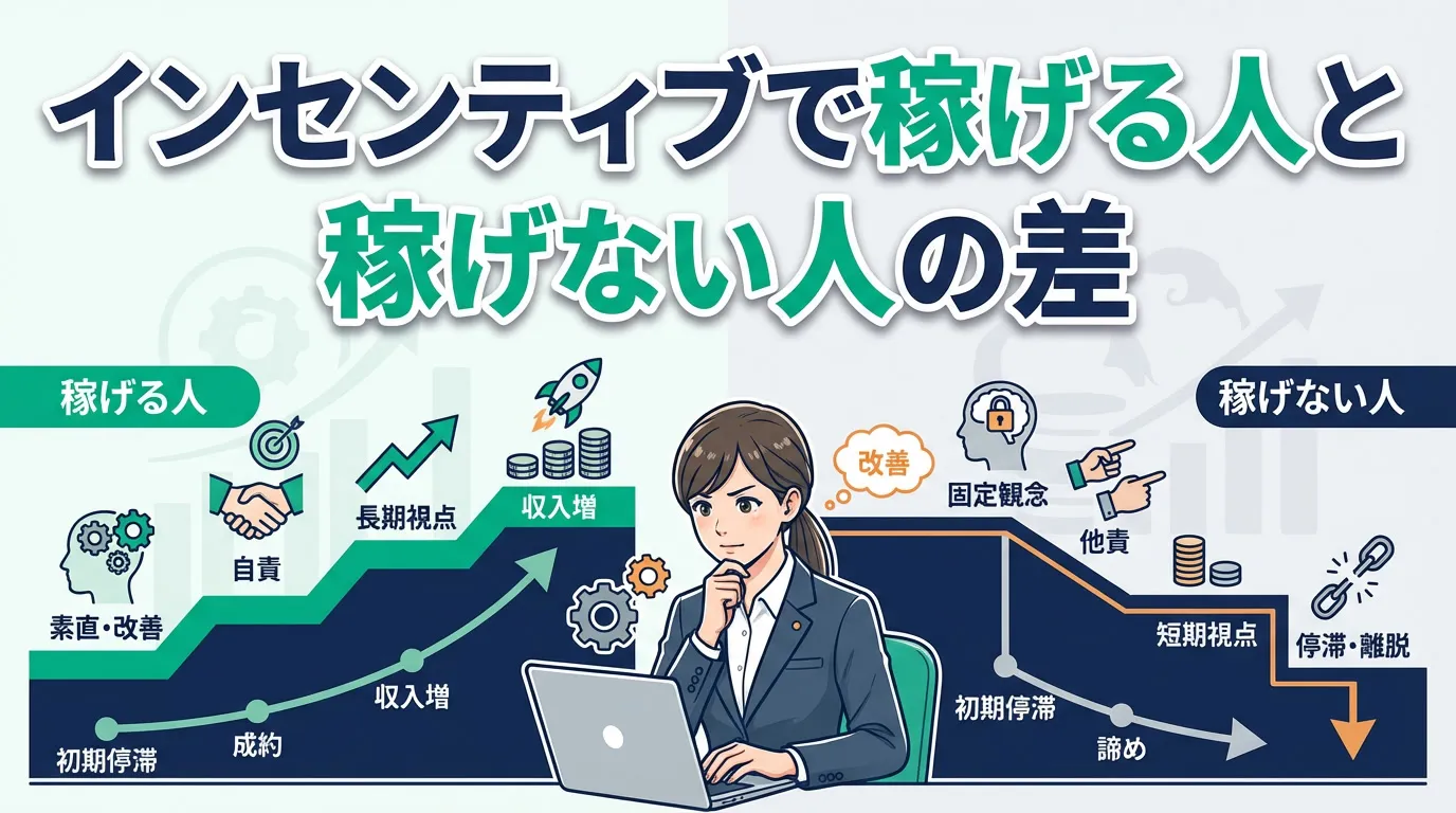 インセンティブで稼げる人と稼げない人の差