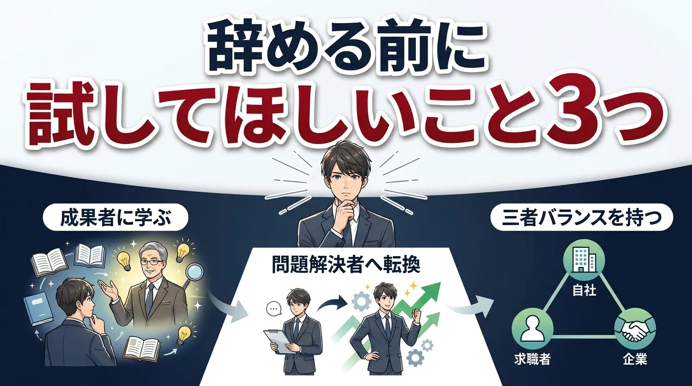 辞める前に試してほしいこと3つ