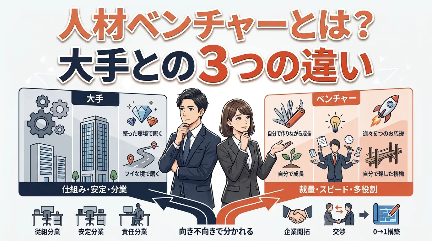 人材ベンチャーとは？大手との3つの違い