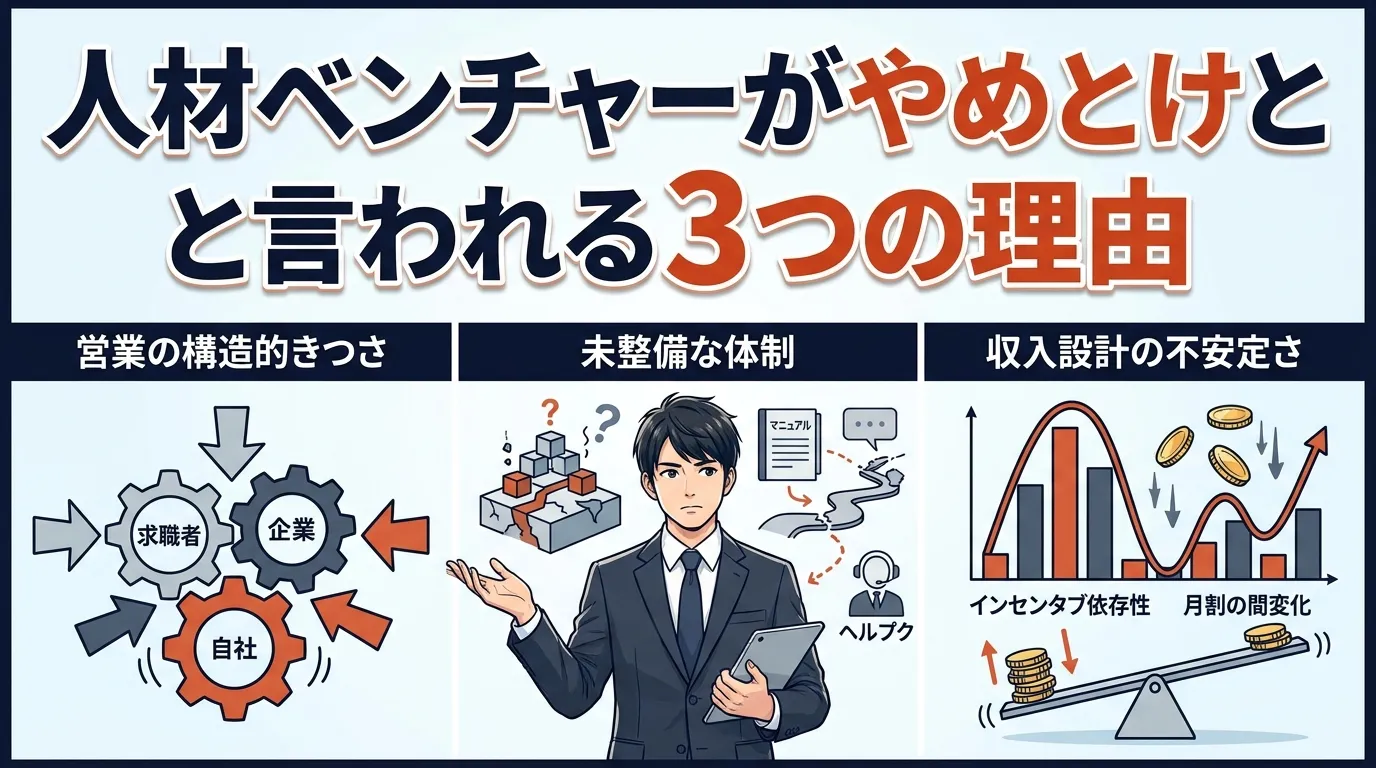 人材ベンチャーがやめとけと言われる3つの理由