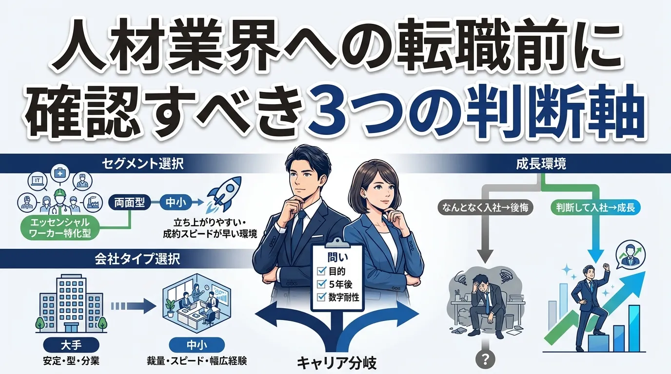 人材業界への転職前に確認すべき3つの判断軸