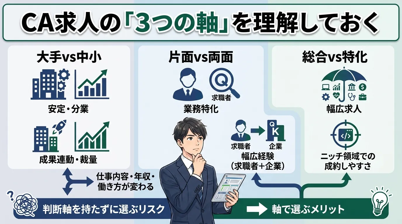キャリアアドバイザー求人の「3つの軸」を理解しておく