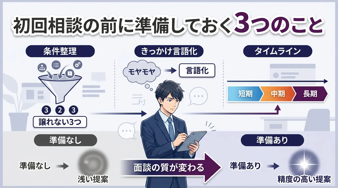 初回相談の前に準備しておく3つのこと