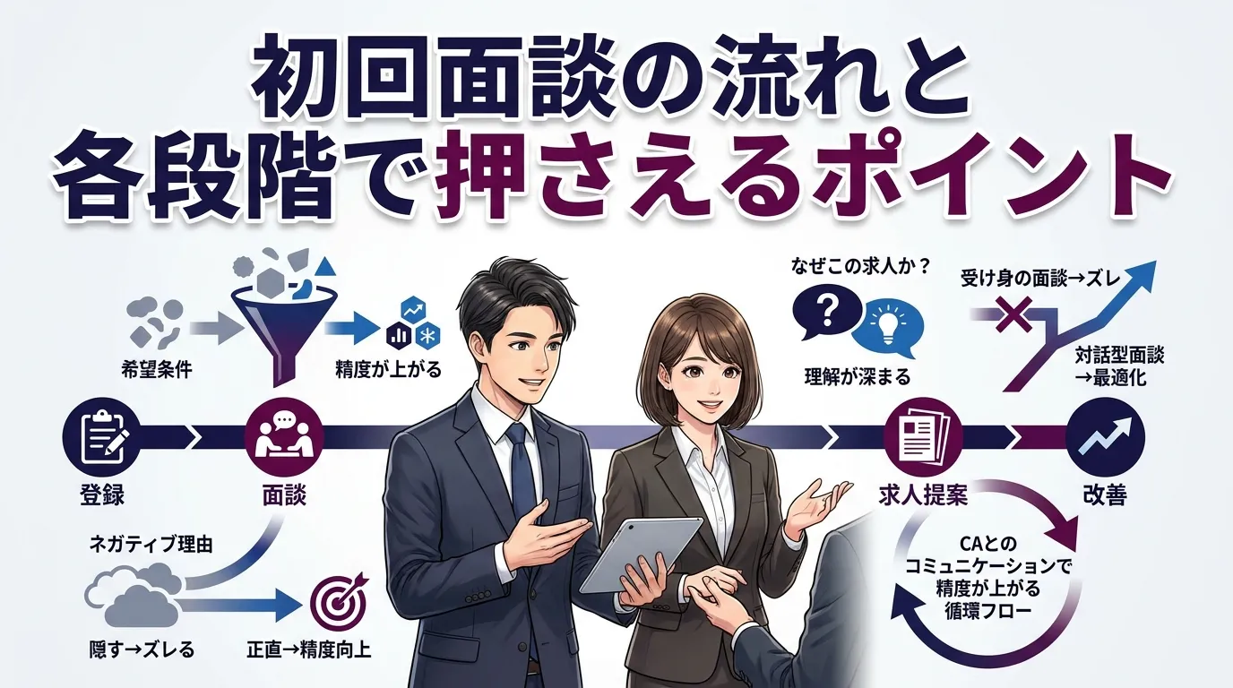 初回面談の流れと各段階で押さえるポイント