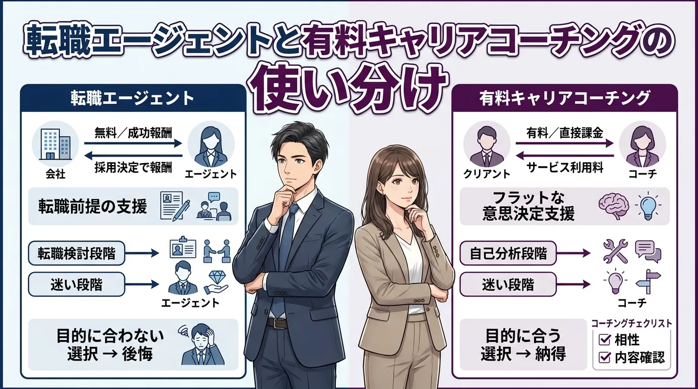 転職エージェントと有料キャリアコーチングの使い分け