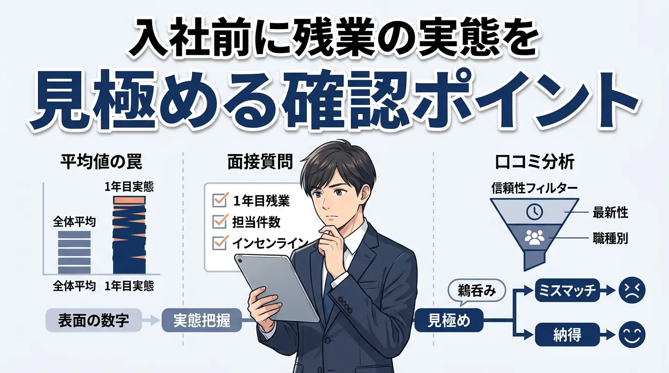 入社前に残業の実態を見極める確認ポイント
