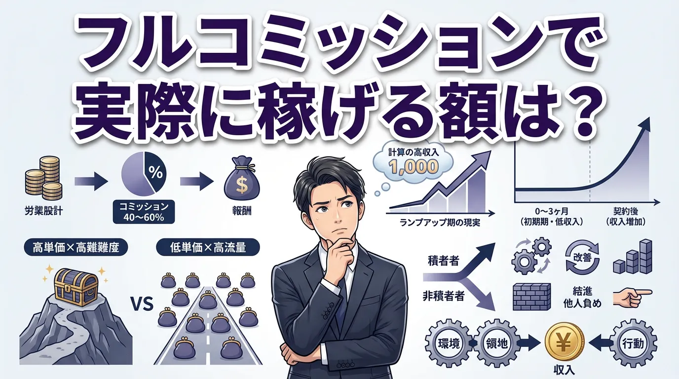 フルコミッションで実際に稼げる額は？年収の現実