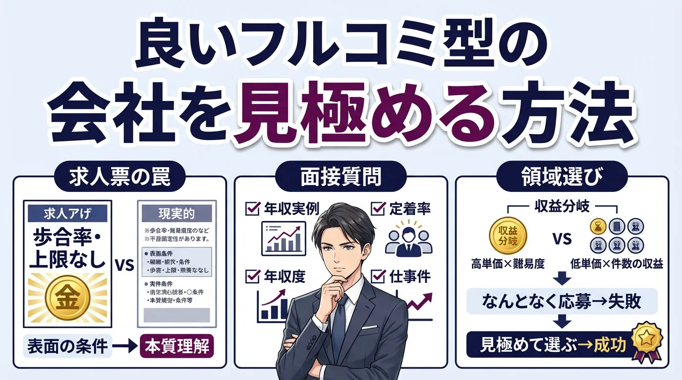 良いフルコミッション型の会社を見極める方法