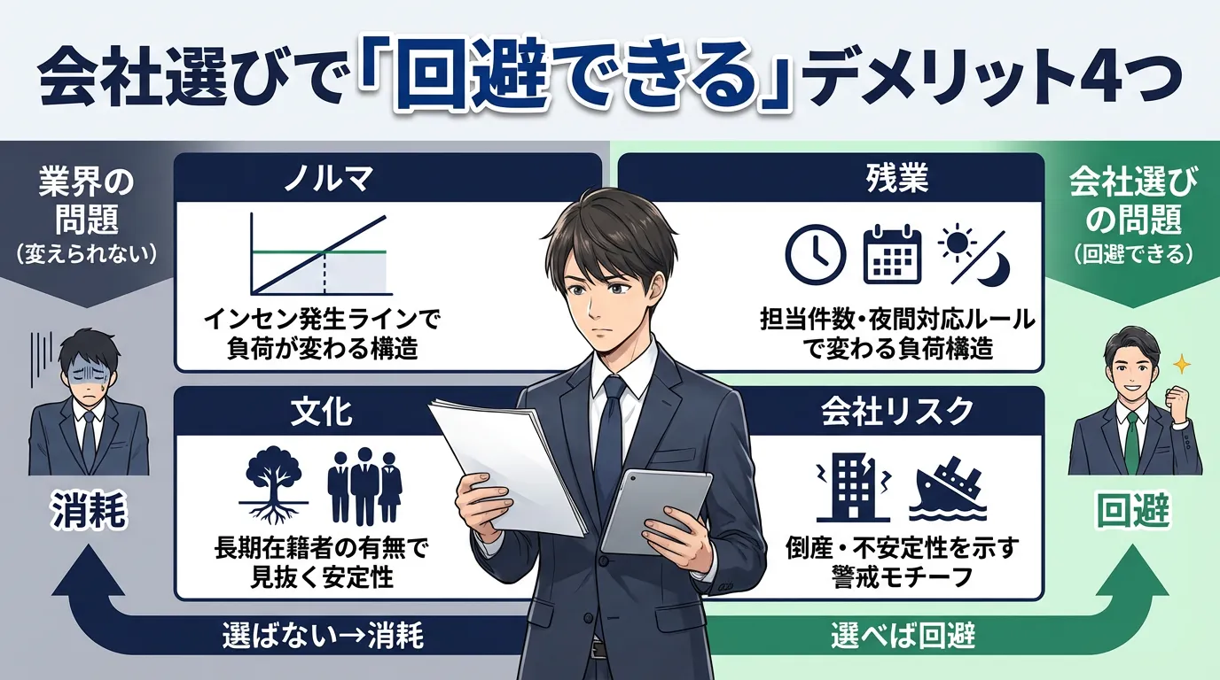 会社選びで「回避できる」デメリット4つ