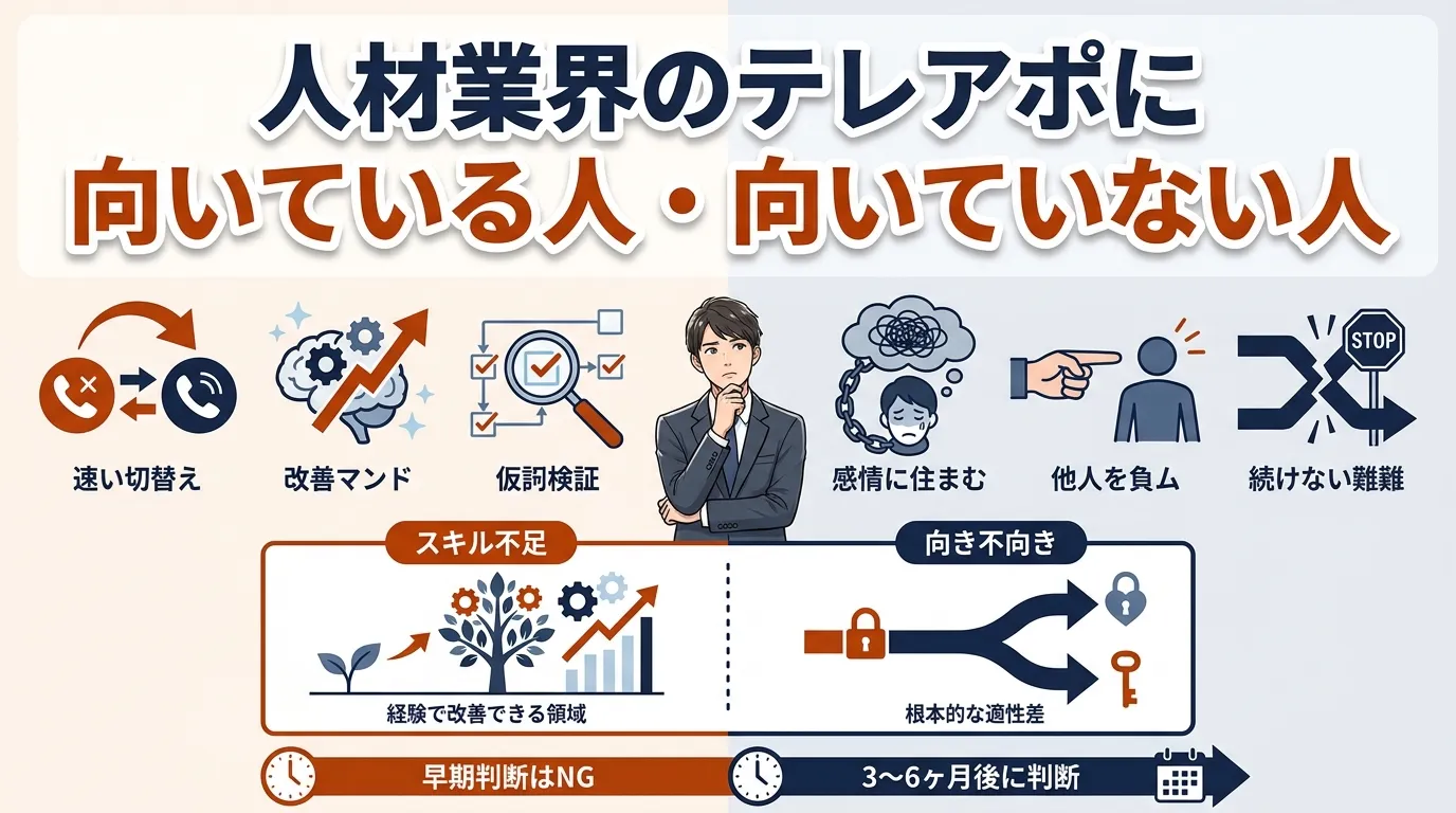 人材業界のテレアポに向いている人・向いていない人