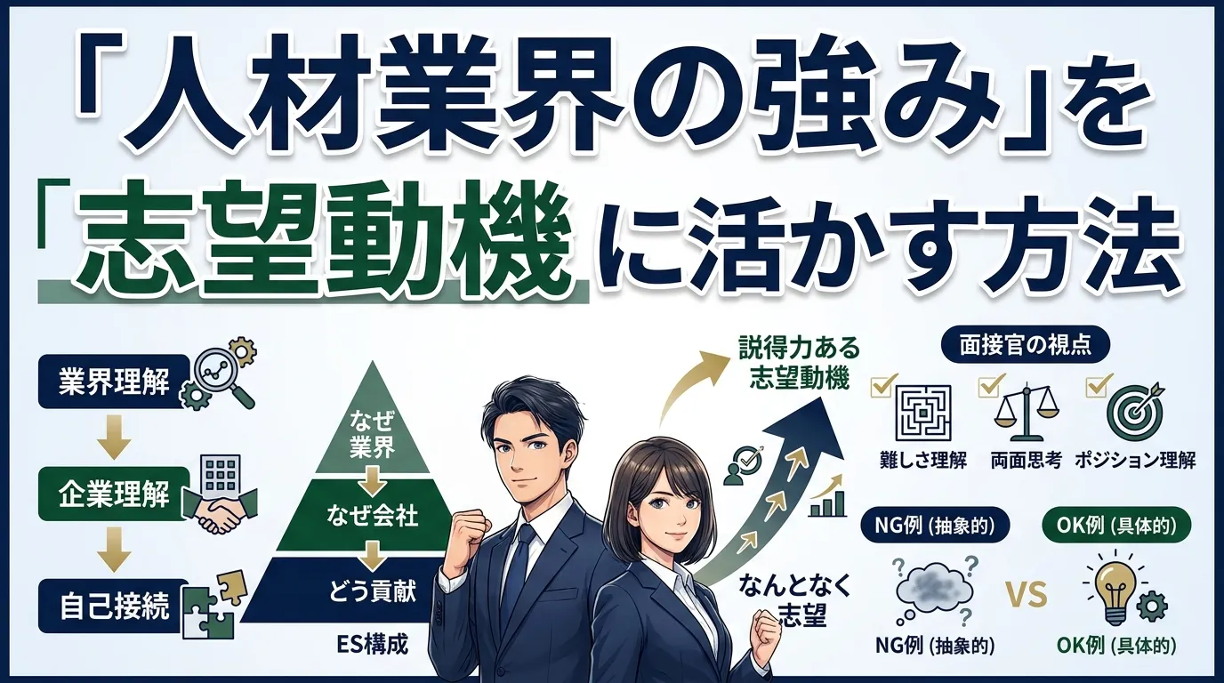 就活・ESで「人材業界の強み」を志望動機に活かす方法

