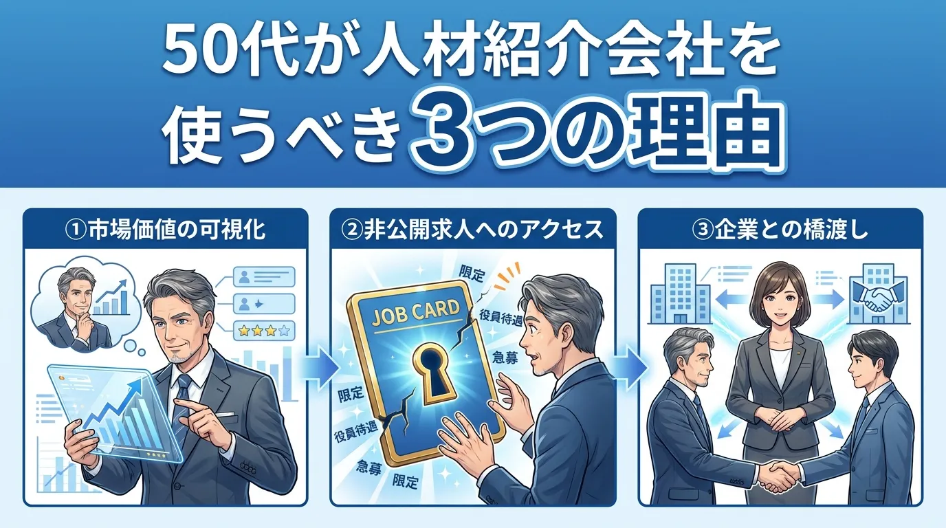 50代が人材紹介会社を使うべき3つの理由