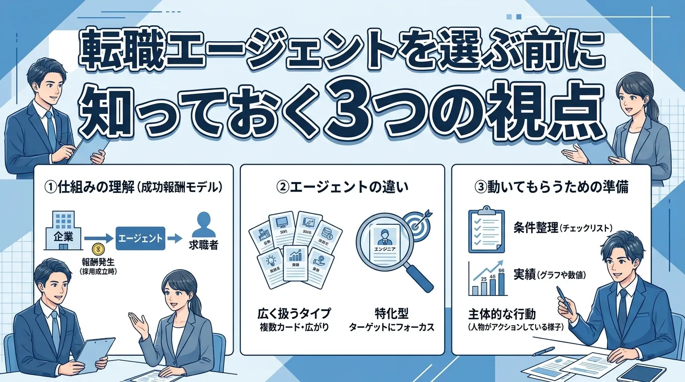 転職エージェントを選ぶ前に知っておく3つの視点