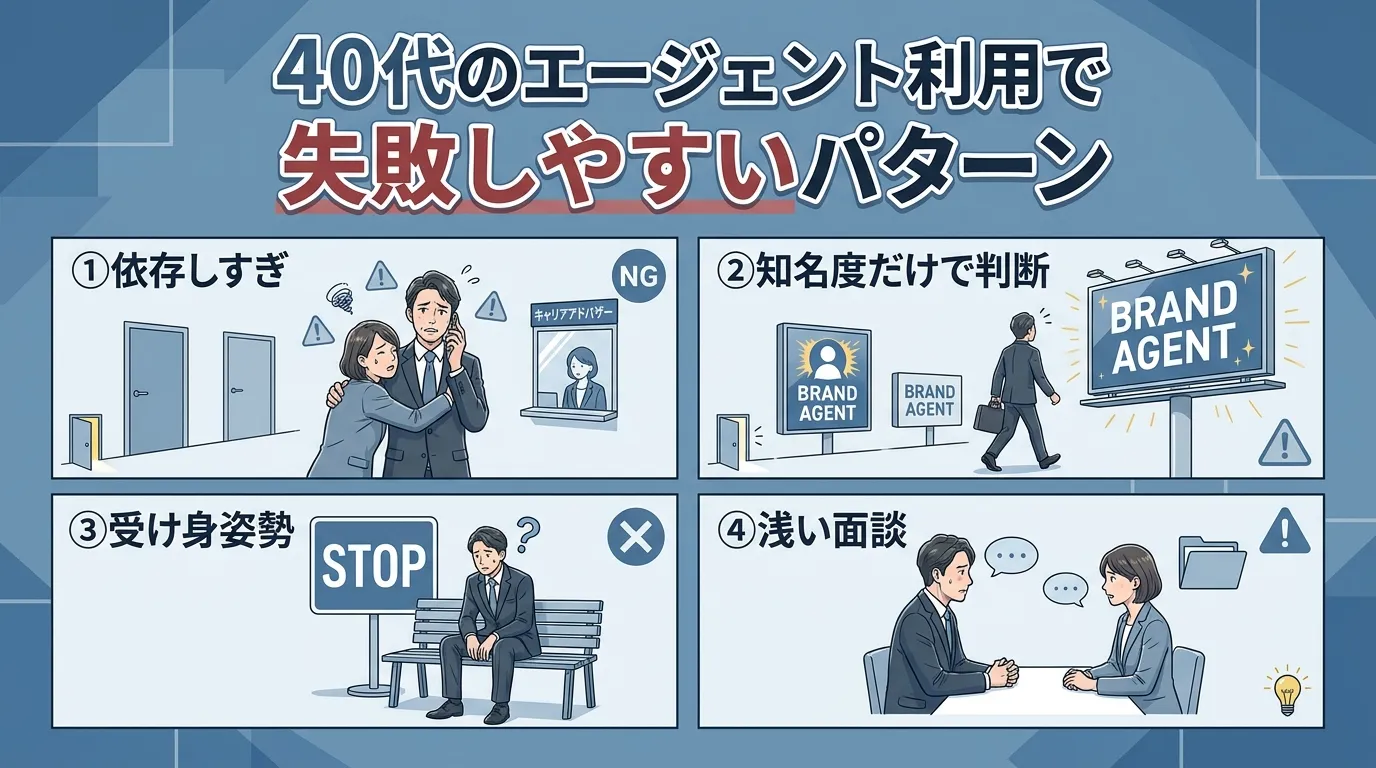 40代のエージェント利用で失敗しやすいパターン