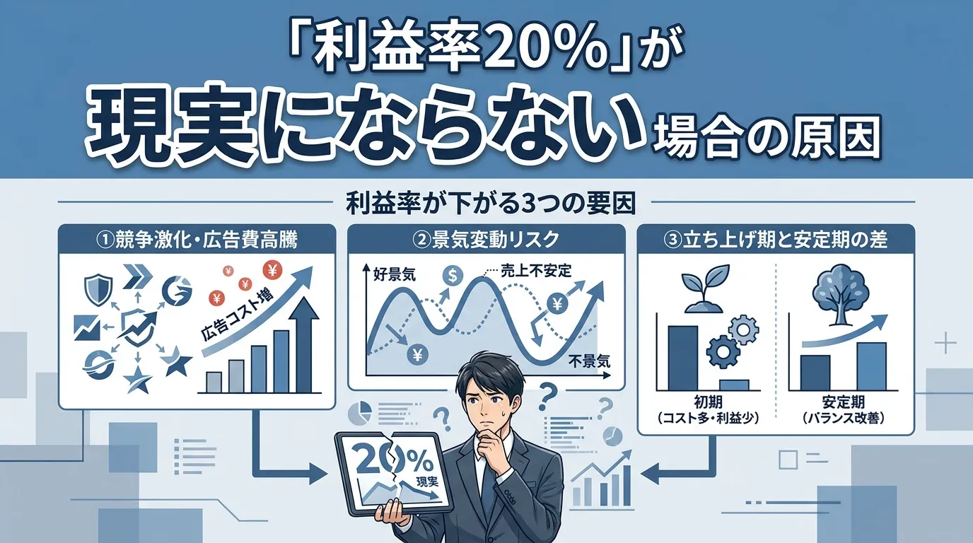 「利益率20%」が現実にならない場合の原因