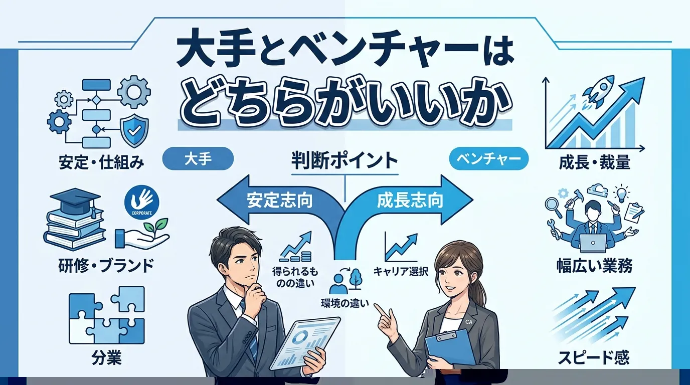 大手とベンチャーはどちらがいいか