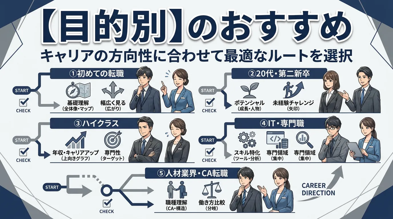目的別のおすすめなエージェントの種類
