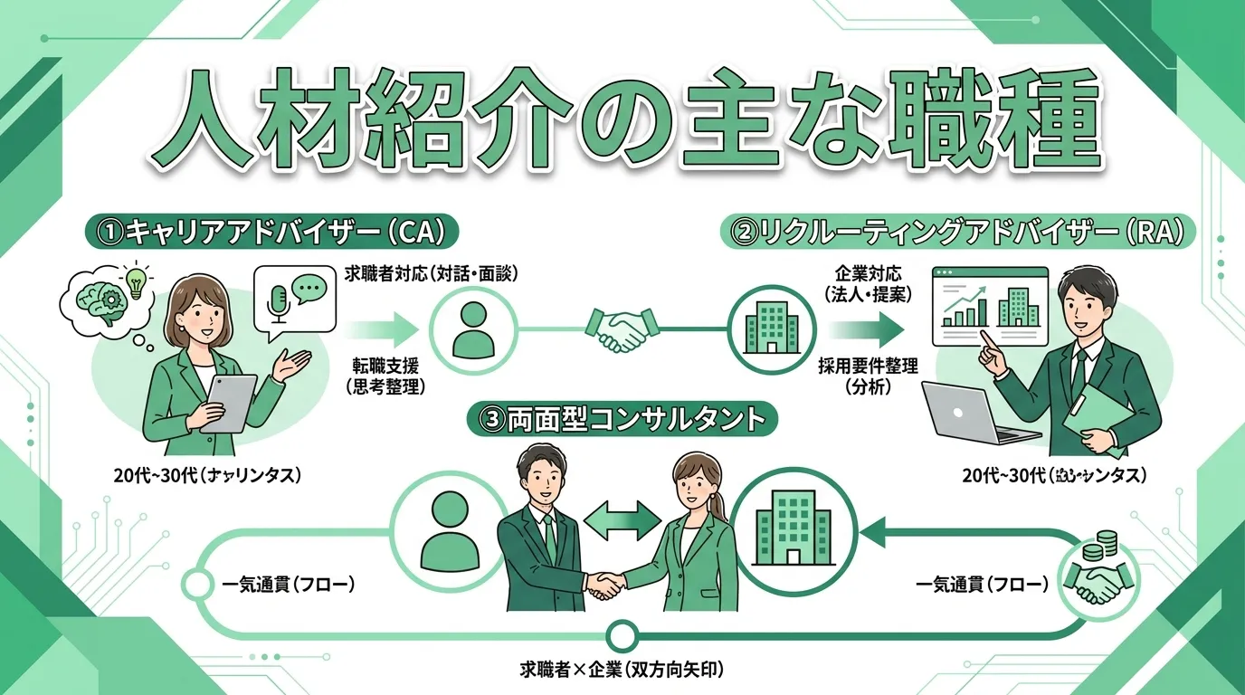 人材紹介の主な職種